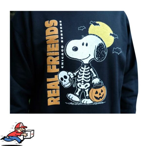 Real Friends Merch Store Dog Skeleton Crewneck Sweater