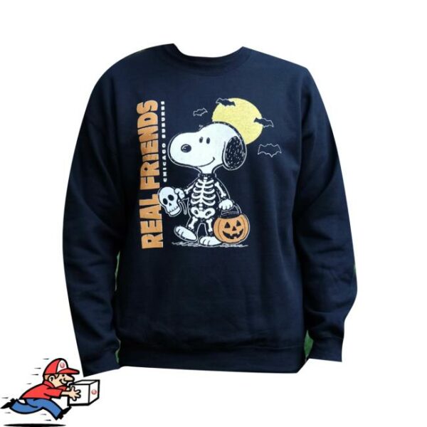 Real Friends Merch Store Dog Skeleton Crewneck Sweater