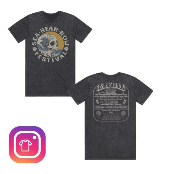Seahearnowfestival Store Merch Crested Skull Lineup Tee
