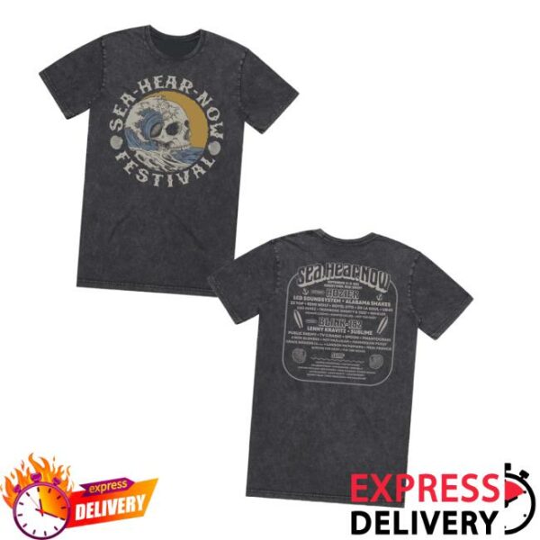 Seahearnowfestival Store Merch Crested Skull Lineup Tee