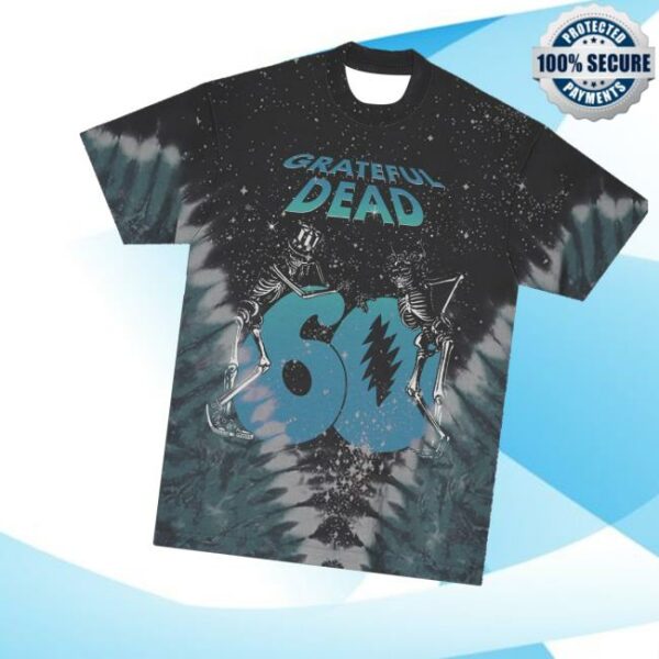 Grateful Dead Shop Merch Skeletons 60Th Sky Tie-Dye T-Shirt