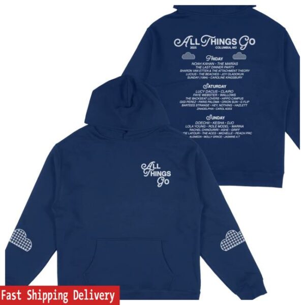 All Things Go Store Merch Blue Clouds Dc Lineup Hoodie