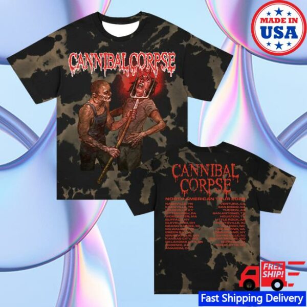 Cannibal Corpse Store Merch Pitchfork Impalement 2025 Tour T-Shirt