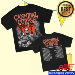 Cannibal Corpse Store Merch Graveside 2025 Tour Black T-Shirt