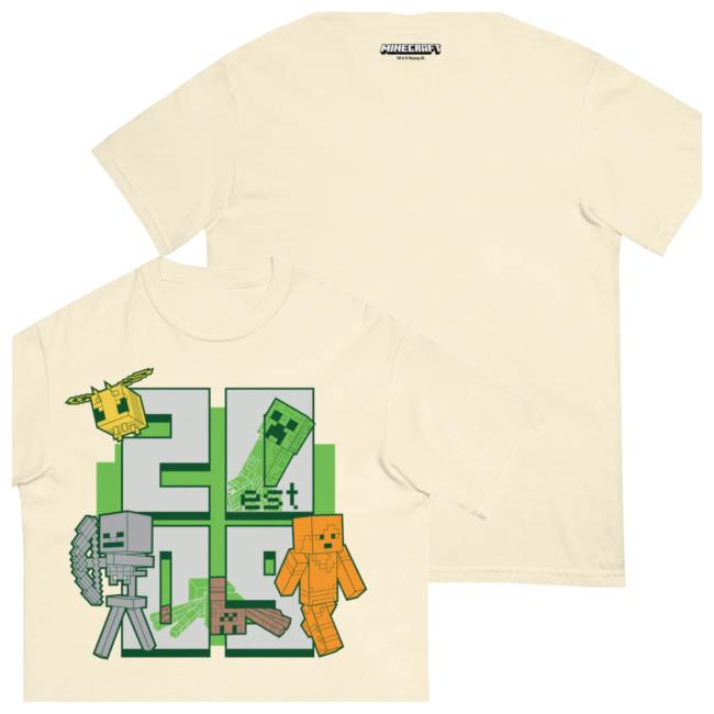 kenny minecraft shop merch minecraft est 2009 stacked unisex comfort colors t shirt wwd