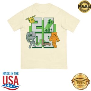 Minecraft Shop Merch Minecraft Est. 2009 Stacked Unisex Comfort Colors T-Shirt