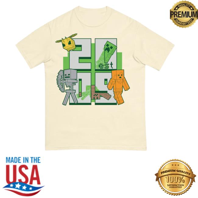 kenny Minecraft Shop Merch Minecraft Est 2009 Stacked Unisex Comfort Colors T Shirt