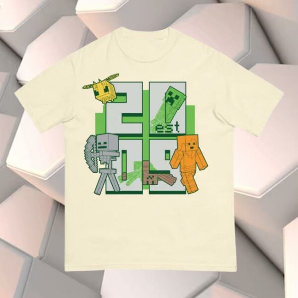 Minecraft Shop Merch Minecraft Est. 2009 Stacked Unisex Comfort Colors T-Shirt