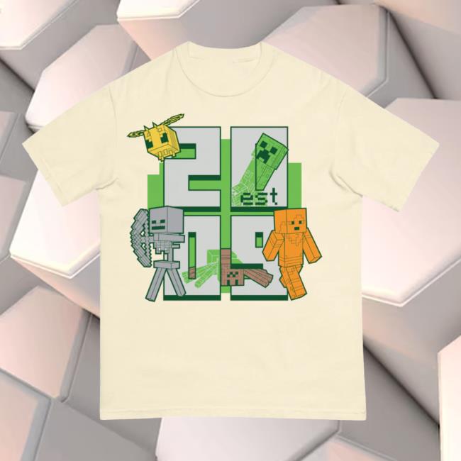 kenny minecraft shop merch minecraft est 2009 stacked unisex comfort colors t shirt