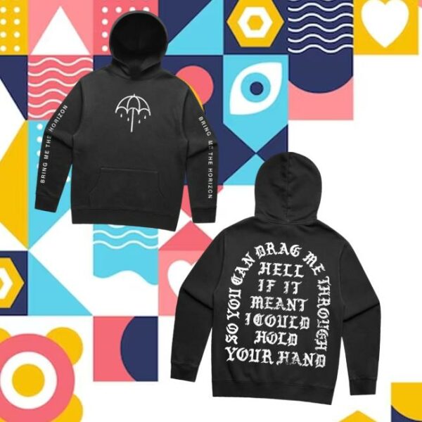 Bmth Shop Merch That’s The Spirit 10Th Anniversary Washed Black Hoodie