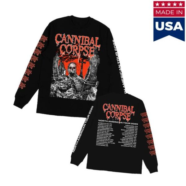Cannibal Corpse Store Merch Graveside 2025 Tour Long Sleeve