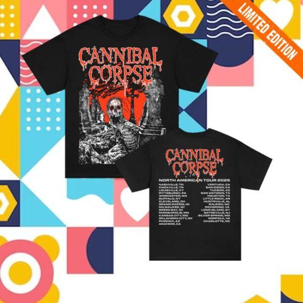 Cannibal Corpse Store Merch Graveside 2025 Tour T-Shirt