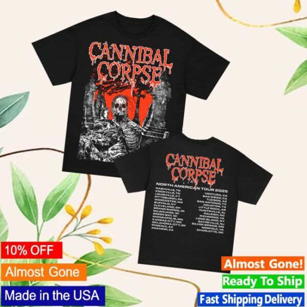 Cannibal Corpse Store Merch Graveside 2025 Tour T-Shirt