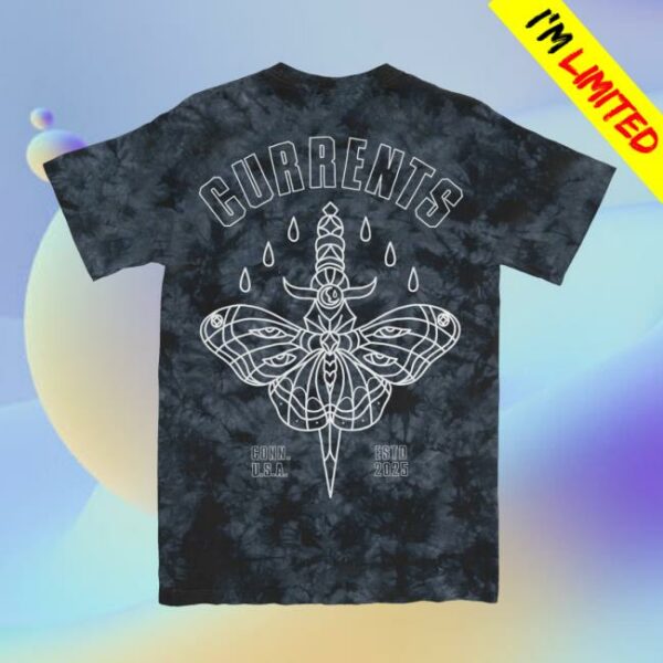 Currents Official Merch Store Moth Outline Tee Crystal Columbia Navy