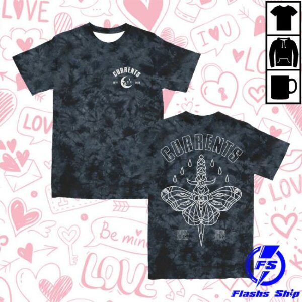 Currents Official Merch Store Moth Outline Tee Crystal Columbia Navy