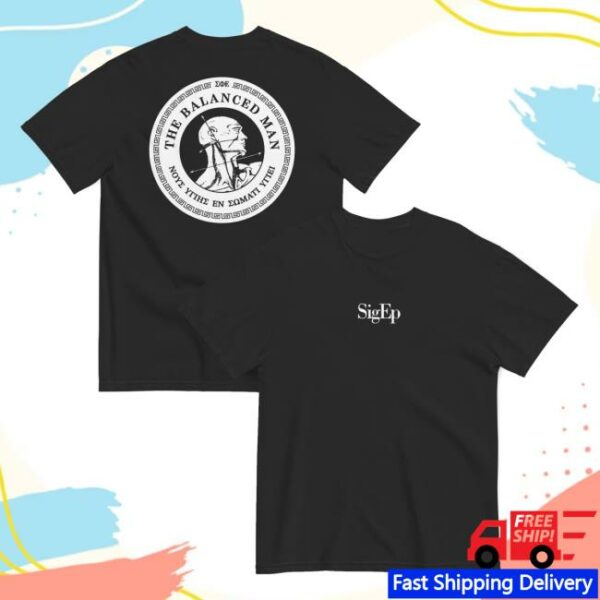 The Sigma Phi Epsilon Store Merch Sigep Balanced Man In Black T-Shirt
