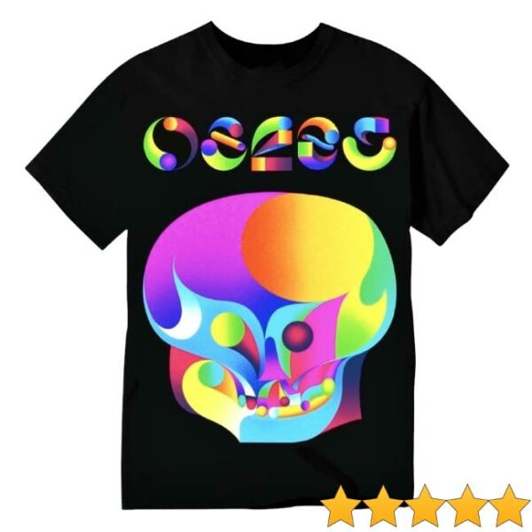 Wax Face Toys Store Merch Osees Colour Skull Black Shirt