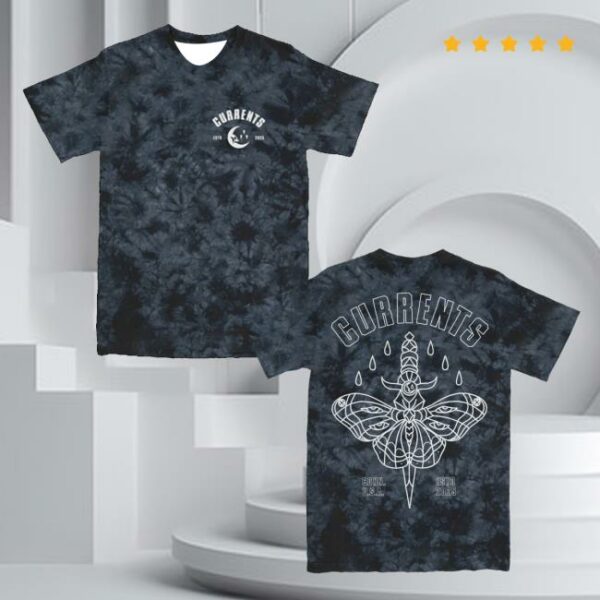 Currents Merch Store Moth Outline Tee Crystal Columbia Navy