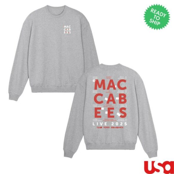 The Maccabees Merch Store The Maccabees 2025 Grey Tour Crewneck