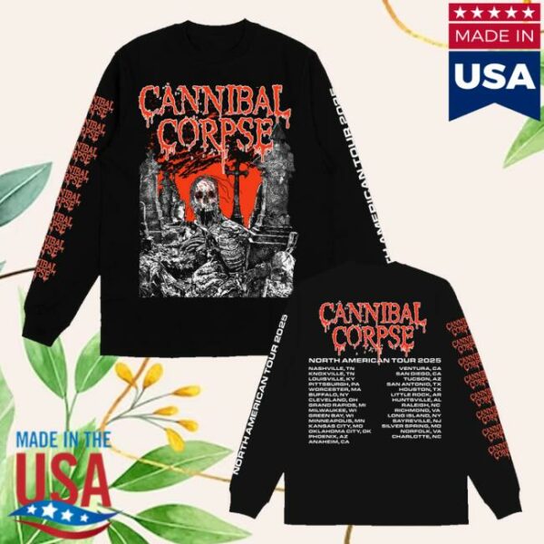 Cannibal Corpse Merch Store Graveside 2025 Tour Long Sleeve