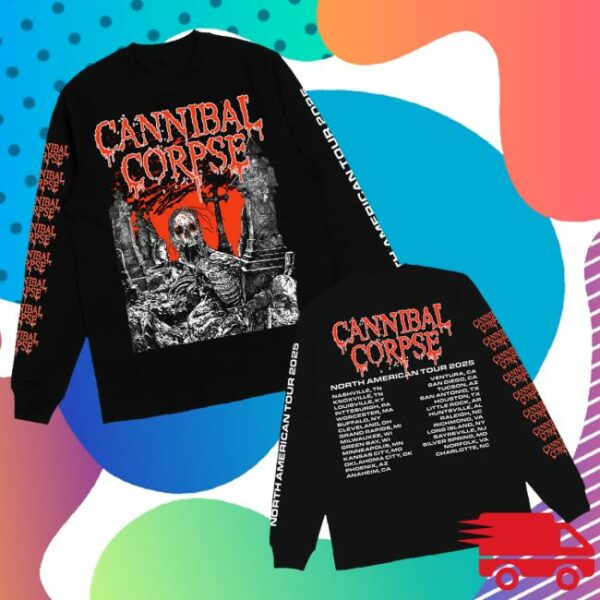Cannibal Corpse Merch Store Graveside 2025 Tour Long Sleeve