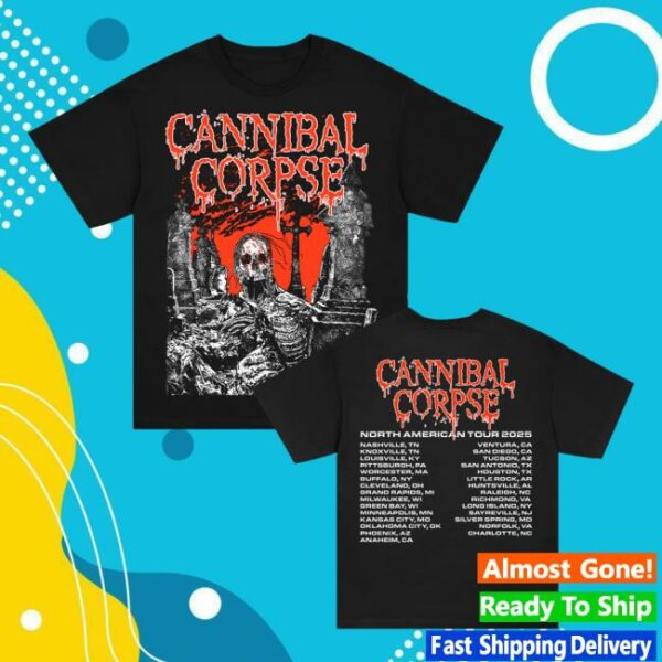 Cannibal Corpse Merch Store Graveside 2025 Tour T-Shirt