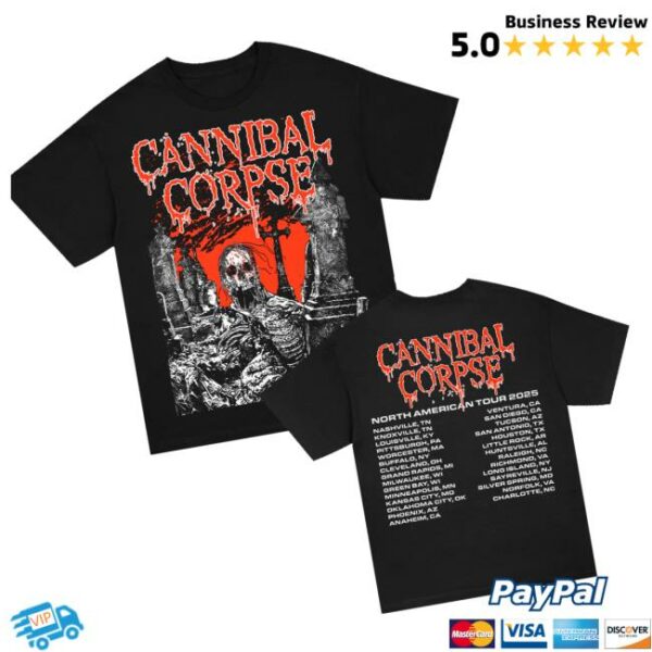 Cannibal Corpse Merch Store Graveside 2025 Tour T-Shirt