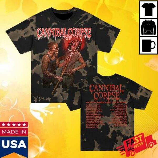 Cannibal Corpse Merch Store Pitchfork Impalement 2025 Tour T-Shirt Dye