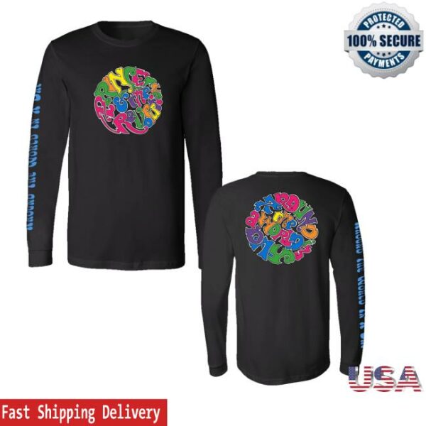 Prince Store Merch Around The World In A Day Long Sleeve Circle Logo T-Shirt