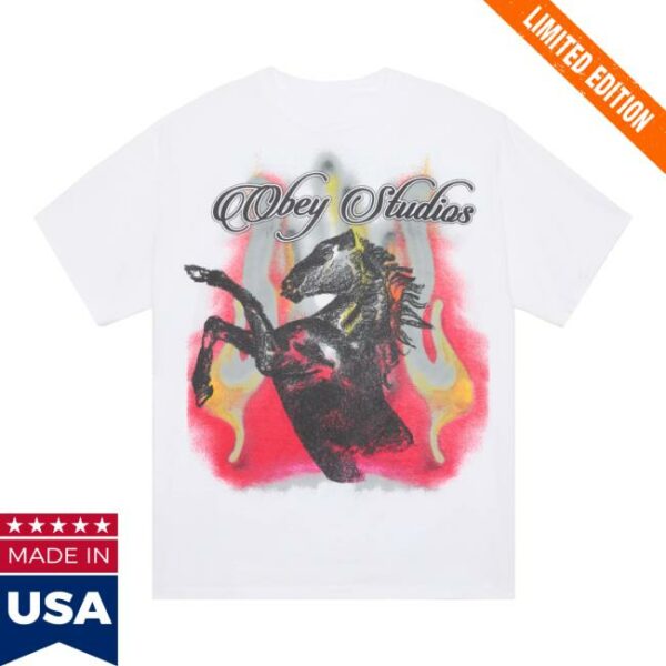 Obey Clothing Store Merch Obey Studios Horse Vintage T-Shirt