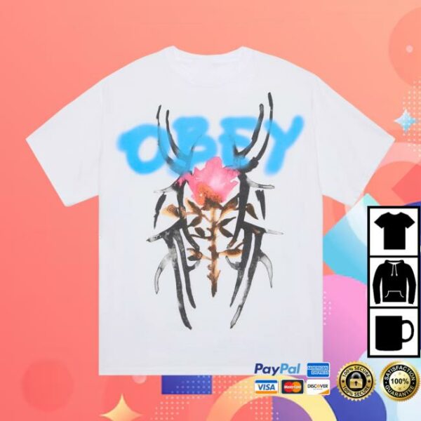 Obey Clothing Store Merch Rose Tribal Vintage T-Shirt