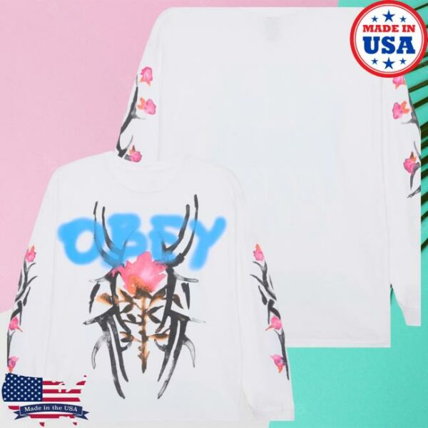 Obey Clothing Store Merch Rose Tribal Ls Vintage T-Shirt