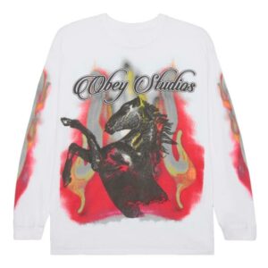 Obey Clothing Merch Store Obey Studios Horse Ls Vintage T-Shirt