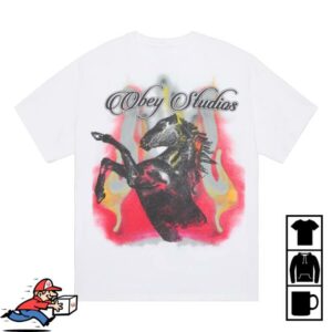 Obey Clothing Merch Store Obey Studios Horse Vintage T-Shirt