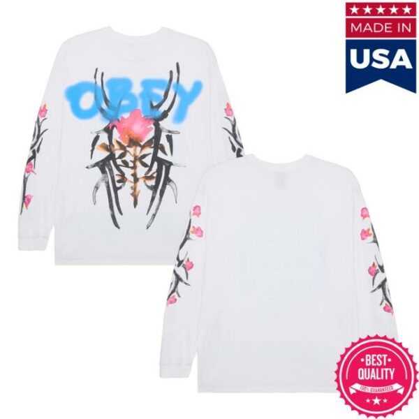 Obey Clothing Merch Store Rose Tribal Ls Vintage T-Shirt