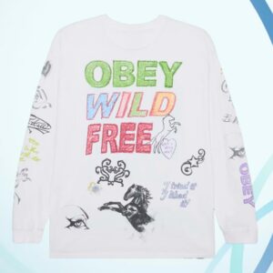 Obey Clothing Merch Store Wild Free Ls Vintage T-Shirt