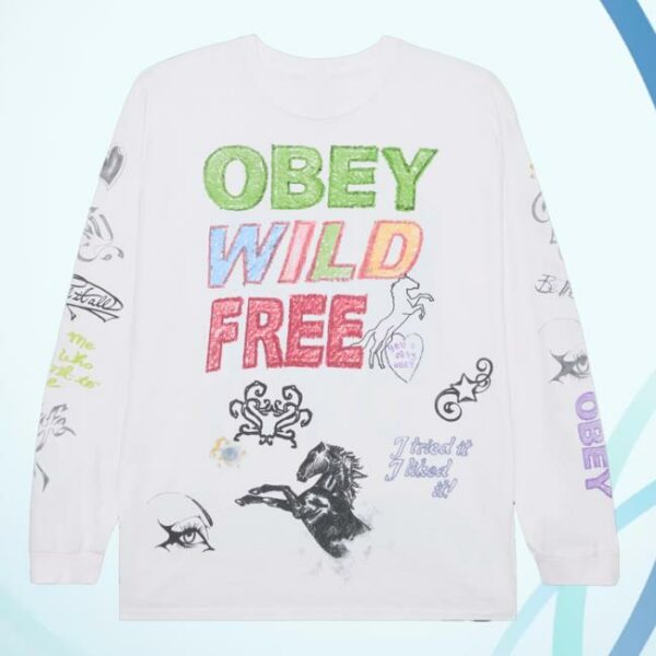 Obey Clothing Merch Store Wild Free Ls Vintage T-Shirt