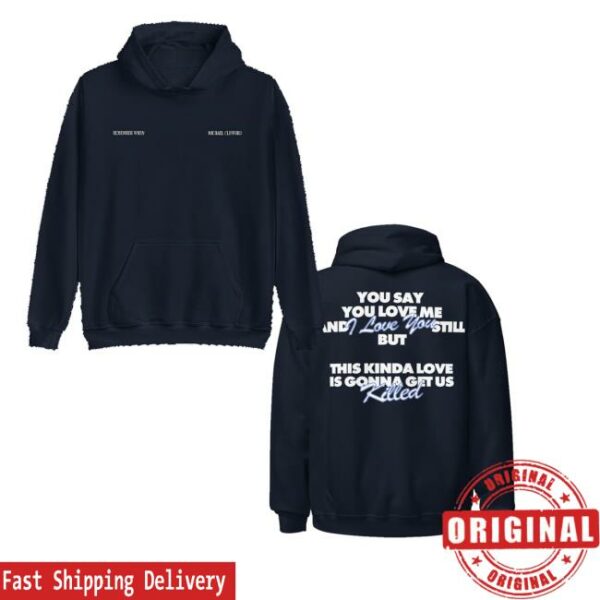 Michael Clifford Shop Merch Remember When Navy Blue Lyric Hoodie
