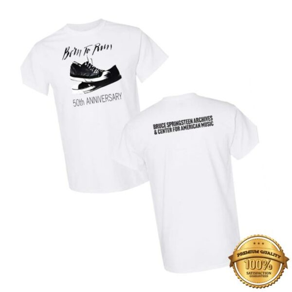 Bruce Springsteen Merch Store Unisex Born To Run Limited Edition White T-Shirt