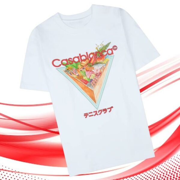 Four Amsterdam Merch Store Casablanca Tennis Club Icon Triangle-Print Graphic T-Shirt
