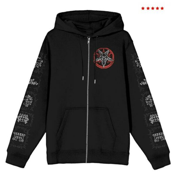 Blackcraftcult Store Merch Lilith Queen Of Demons Zip-Up Hoodie