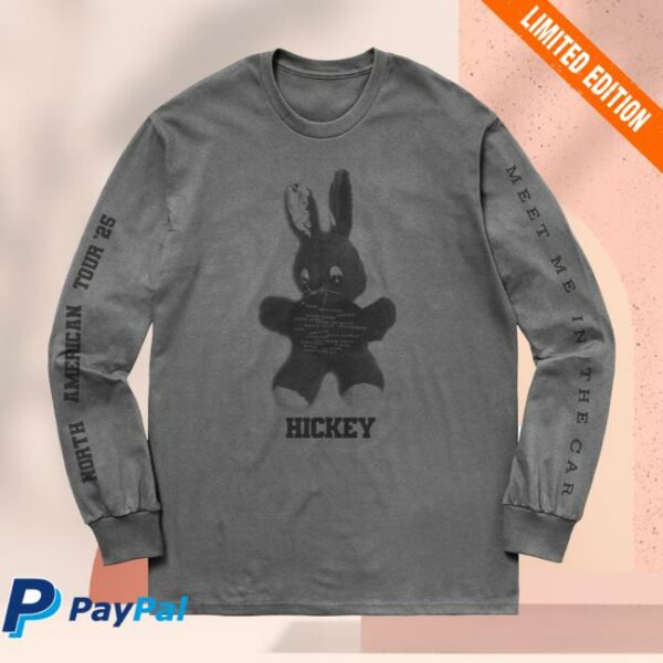 Royel Otis Store Merch Meet Me In The Car Grey Bunny North American Tour Long Sleeve T-Shirt