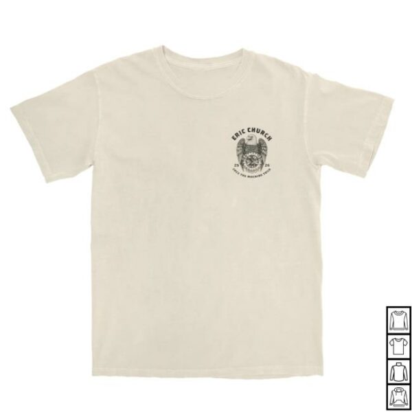 Eric Church Store Merch Free The Machine Tour Natural Eagle T-Shirt
