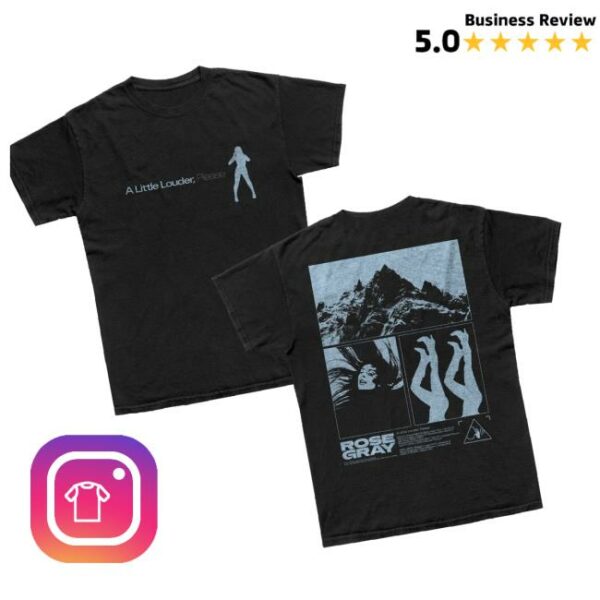 Rose Gray Merch Store A Little Louder Please Black Album T-Shirt