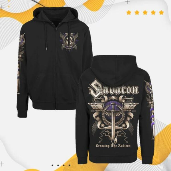 Sabaton Merch Store Crossing The Rubicon Zip Hoodie