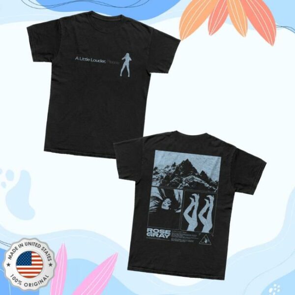 Rose Gray Music Shop Merch A Little Louder Please Black Album T-Shirt