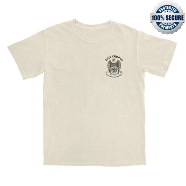 Eric Church Merch Store Free The Machine Tour Natural Eagle T-Shirt