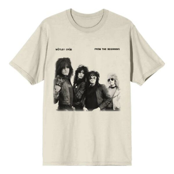 Motley Crue Merch Store From The Beginning Vintage White Tee