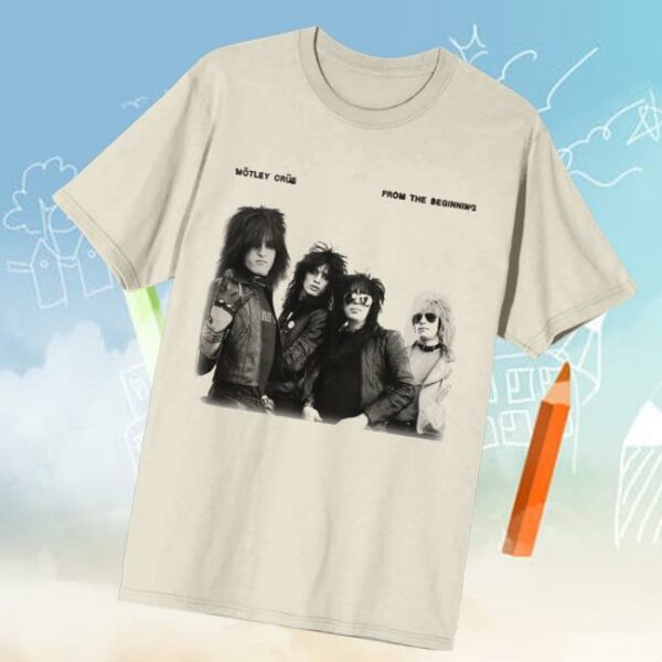 Motley Crue Merch Store From The Beginning Vintage White Tee