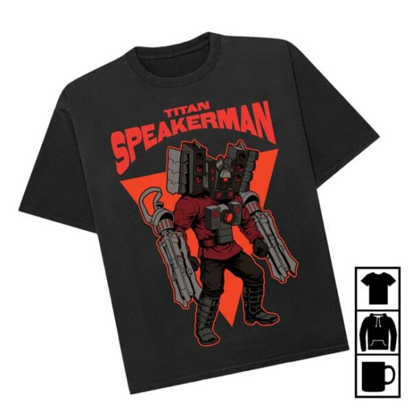 Skibidi Toilet Store Merch Titan Spearkerman Illustration Unisex Tee